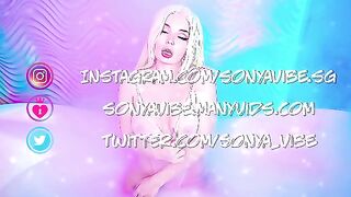 Sonya vibe Cyber Neko Girl to Squirt Testing Big Monster Dildo