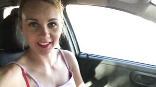IviRoses caught masturbating blindfolded in a car on a busy roadway
