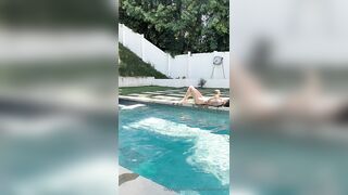 Summer Soderstrom naked by the pool