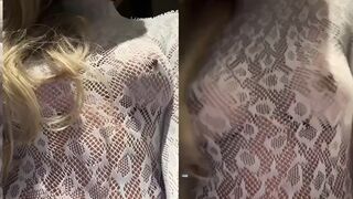 Breckie Hill mesh see through tits