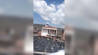 Amateur latina exhib rooftop