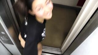 Rae Lil Black fucked hard in elevator, hallway, n on the bed