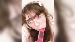 Clarabelles dildo blowjob